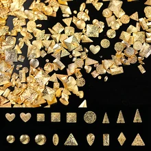 500 шт Золотые Серебряные Матовые металлические украшения для дизайна ногтей, Пуссеты, амулеты для маникюра, поддельные ногти, аксессуары, принадлежности, инструмент