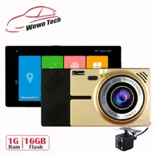 5.0 «Android Автомобиль Грузовик GPS Навигация Флэш 16 ГБ Ram 1 Г DDR3 854*480 HD 1080 P Автомобильный Видеорегистратор Двойная Камера FM Sat Nav Бесплатная Доставка