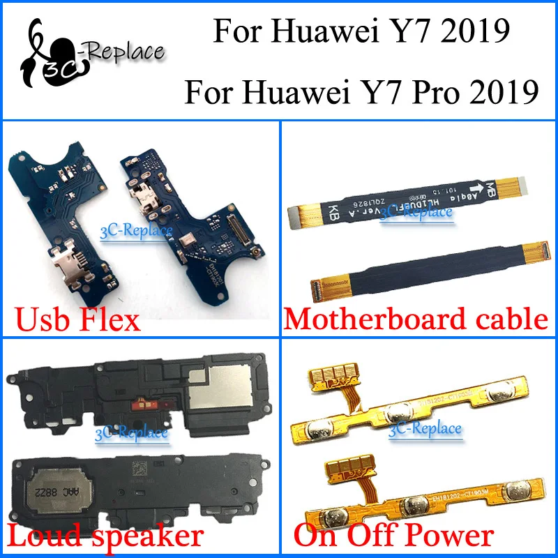 Гибкий кабель для материнской платы Huawei Y7 2019/Huawei Prime 2019 / Pro Usb громкий динамик