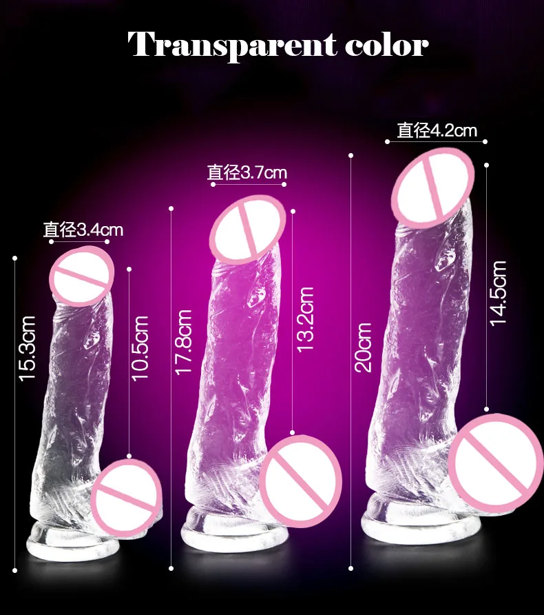Crystal dildo suction cup dildo realistic soft male artificial penis huge dildos jelly dildo sex toys for women 3 size choose