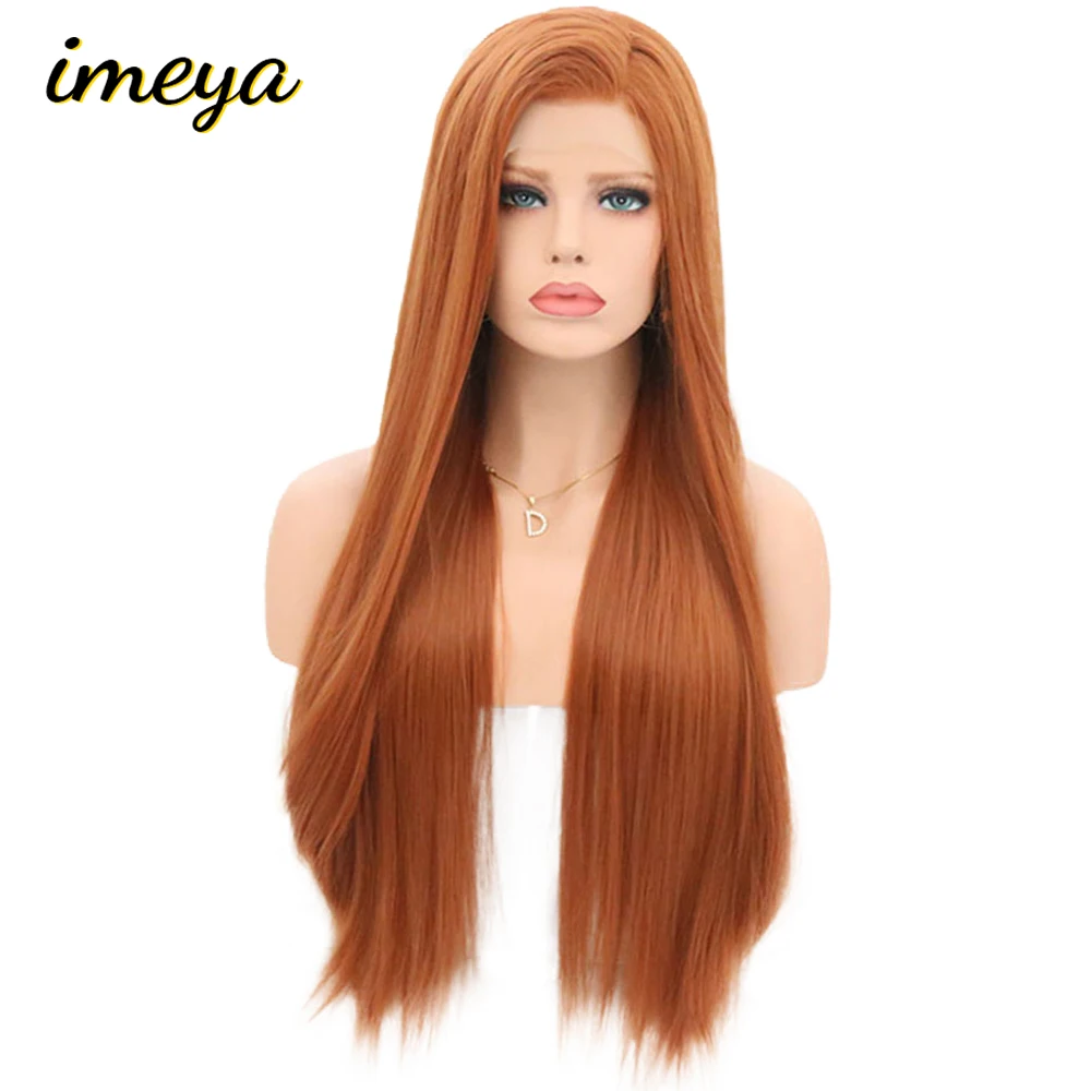 

Imeya 150% Density Silky Straight Synthetic Lace Front Wigs Blond Heat Resistant Wigs With Natural Part Wig for Women