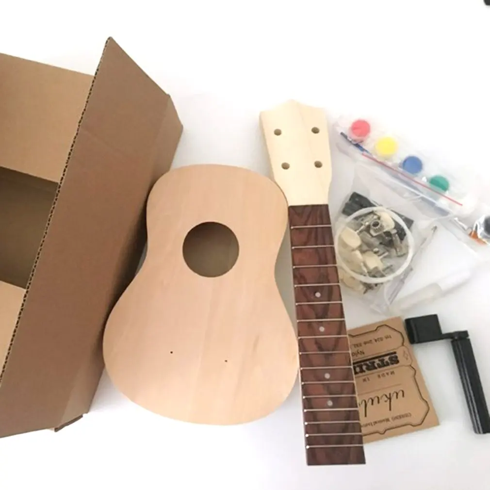 Портативный размер 21 дюймов Гавайская Гитара DIY Kit гитара картина ручной работы