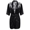 Satin Lace Black Kimono 1