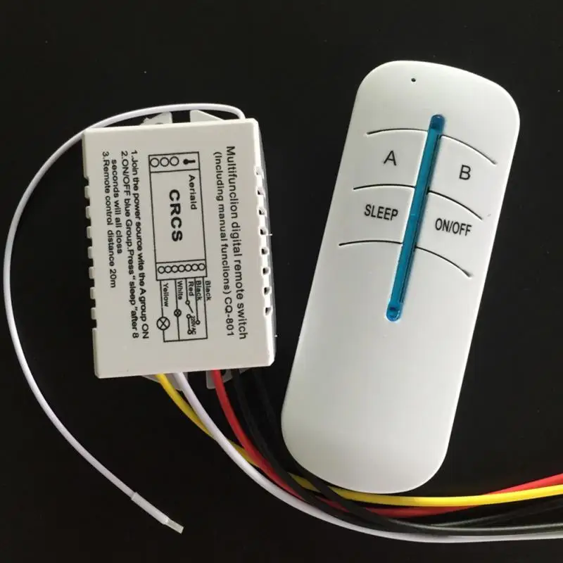 220 В 2 канала способ ВКЛ/ВЫКЛ Цифровой RF беспроводной светильник переключатель сплиттер коробка прочный пульт дистанционного управления