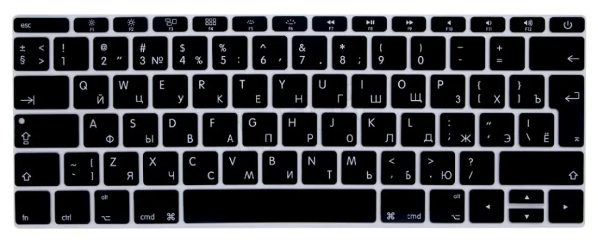 Русская клавиатура, США/ЕС, чехол для MacBook Pro без сенсорной панели 13 A1708 для MacBook 12 A1534 - Цвет: Russian Euro A1708