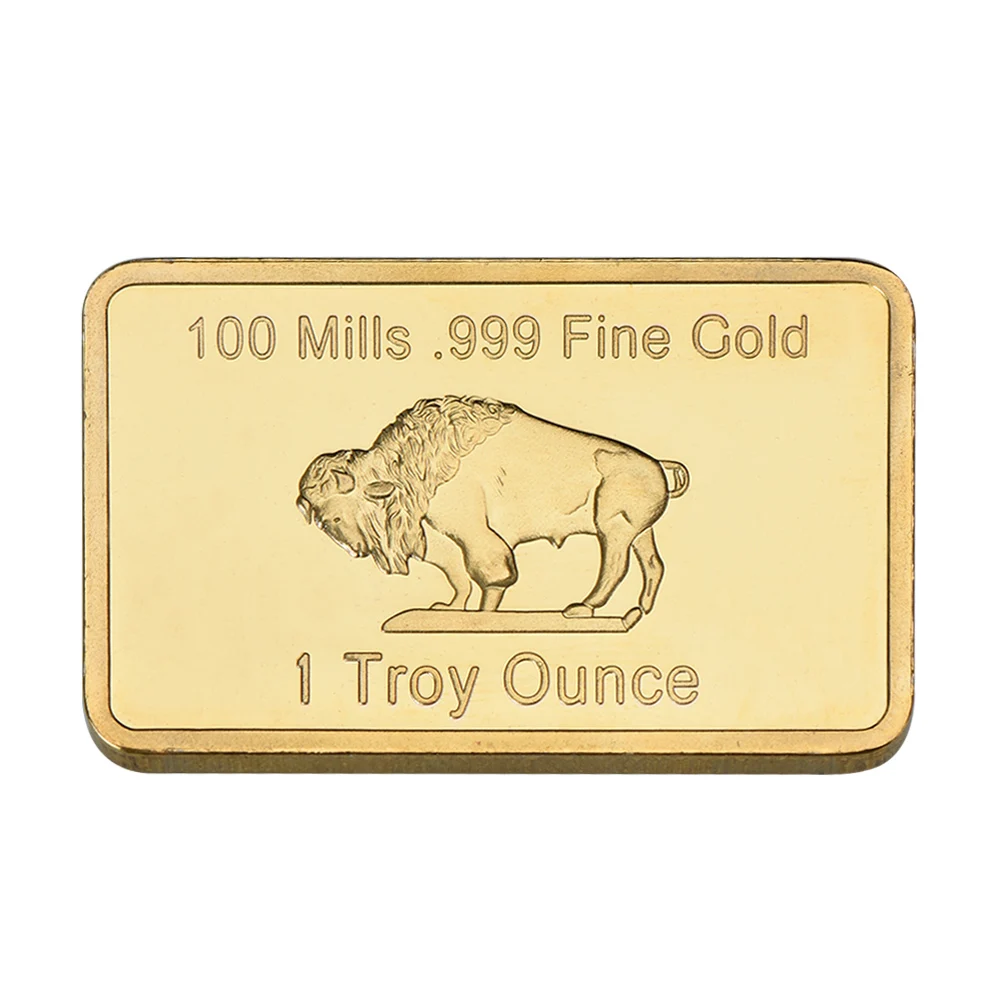 WR 999 Gold One Troy unce Atlantis Mint 24k чистое золото буйвол слиток бар с бесплатной капсулой 5 шт