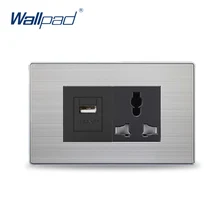2017 Горячие Продажи в Китае Производитель Wallpad Кнопка Роскошный Настенный Выключатель Света Выход USB 3 Pin Универсальный Разъем Зарядного Устройства