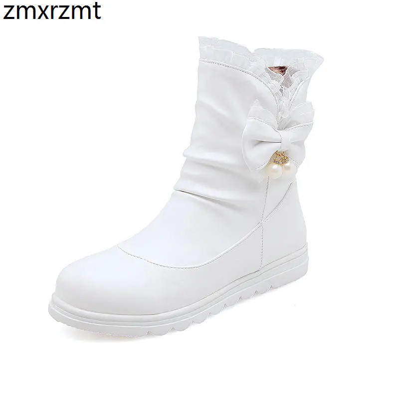 

2019 women fashion women boots spring autumn women shoes round toe 2.5cm low heel casual shoes it`s black pink and white