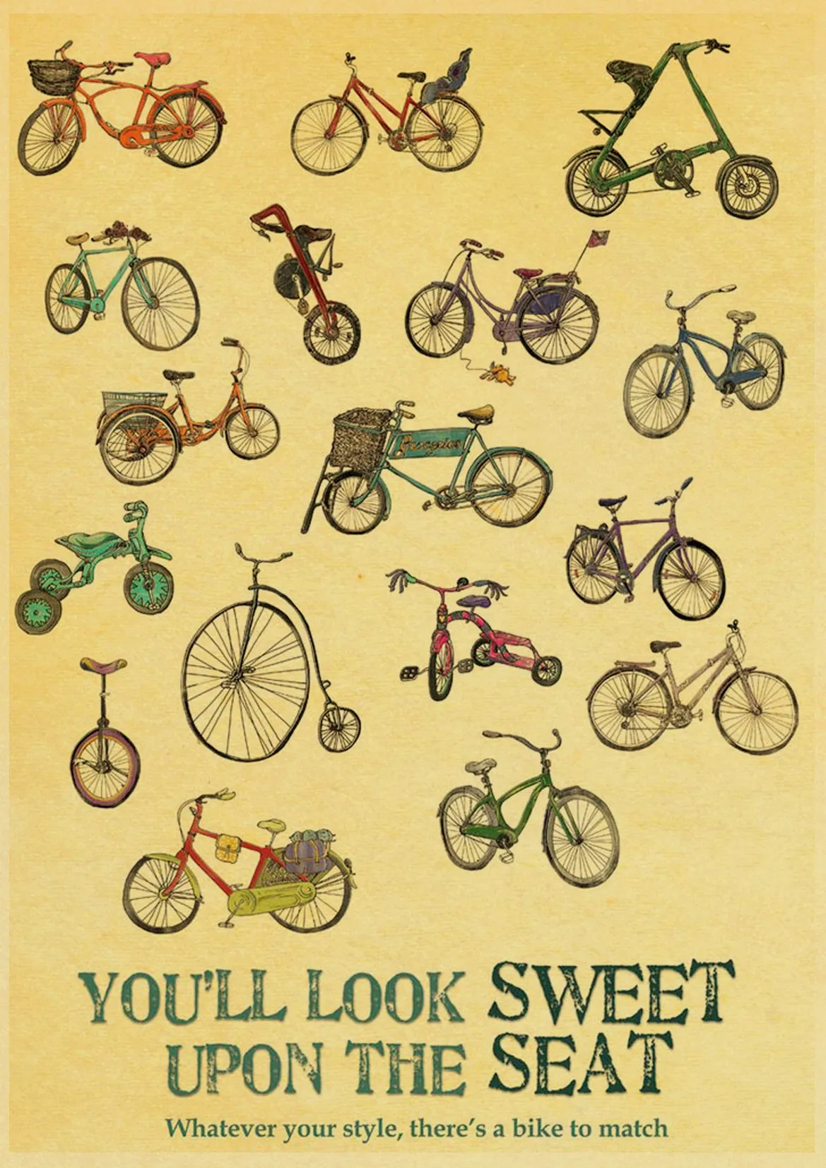 Спортивная езда Велоспорт конкурс велосипед классический фильм Винтаж Бумага плакат настенная живопись украшение дома 42X30 см 30X21 см - Цвет: E112