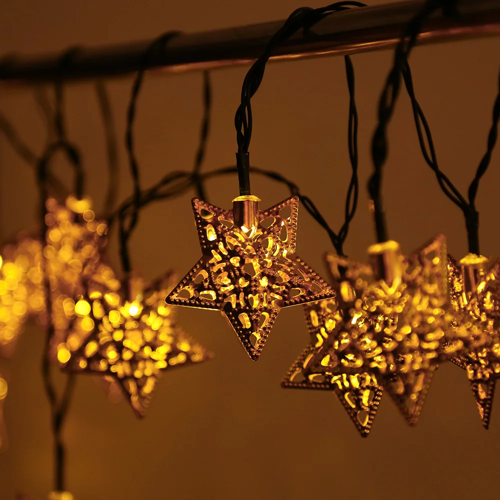 20-Led-Iron-Star-String-Light-Solar-Powered-Fairy-Lights-Silver-Metallic-Christma-Wedding-Party-Home