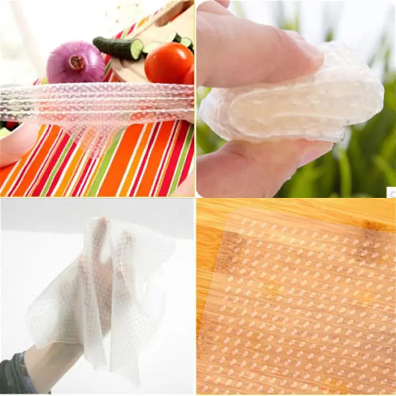 Food Fresh Keeping Saran Wrap Transparent Wrap Seal Cover Reusable Food