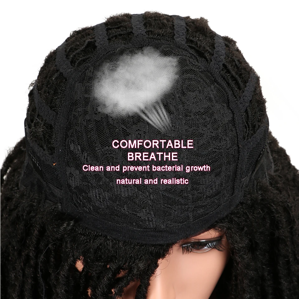 Волшебные волосы 22 дюйма синтетические парики для черных женщин крючком косы твист Джамбо Dread Faux locs Прическа Длинные афро коричневые волосы