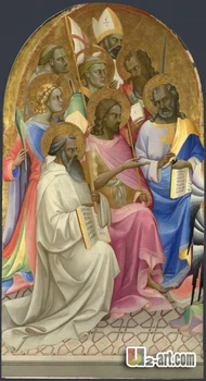 

Canvas Prints (Lorenzo Monaco San Benedetto Altarpiece) gift high quality painting printed on canvas Religion-232 (20*36 inch )