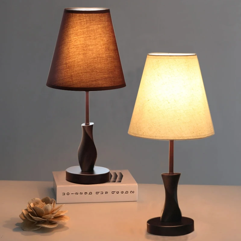 Современные деревянные настольные лампы подсветка с деревянным основанием для
