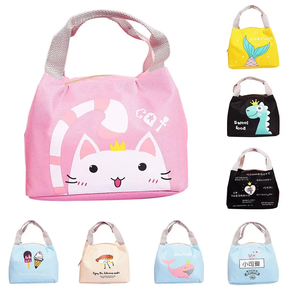 

Portable Cat Dolphin Thermal Insulated Meal Bento Tote Lunch Bag Picnic Pouch Cute