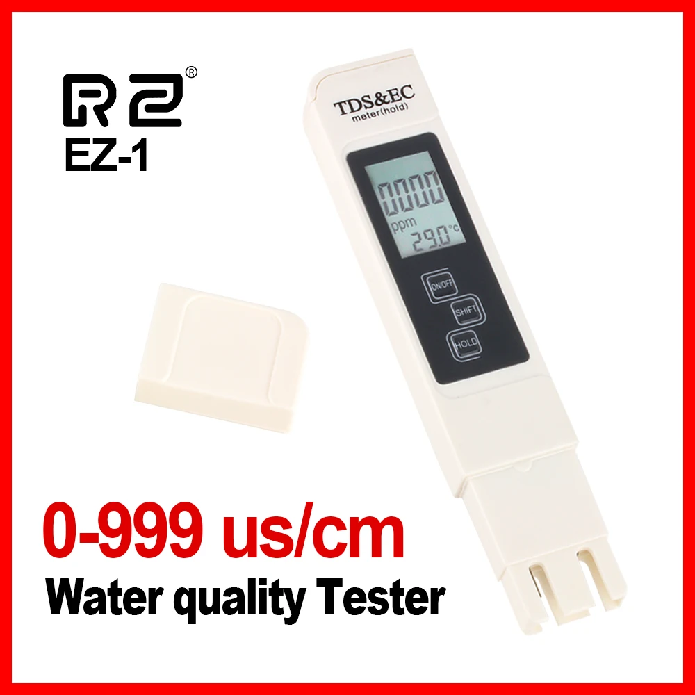

RZ New Protable Digital Water Quality PH Meter Measurement Tool TDS&EC Tester Temperature Tester Function 3 in 1 ATC EZ-1