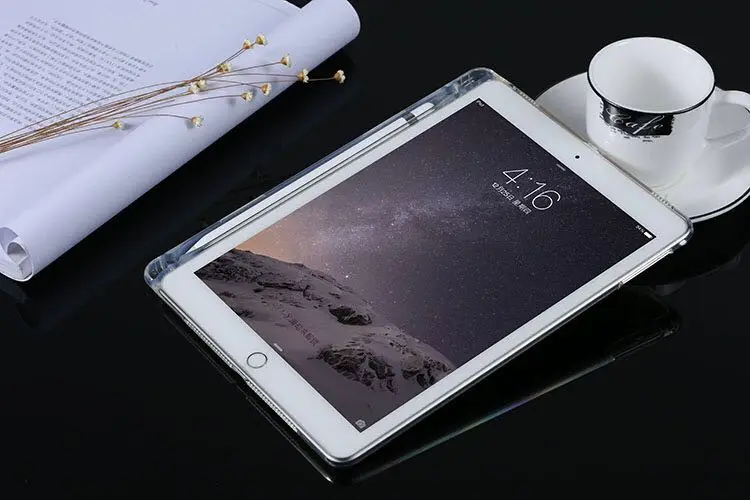 QUWIND прозрачный кристально прозрачный мягкий ТПУ с держателем для ручки чехол для iPad Air 1 Air 2 iPad 9,7 дюймов