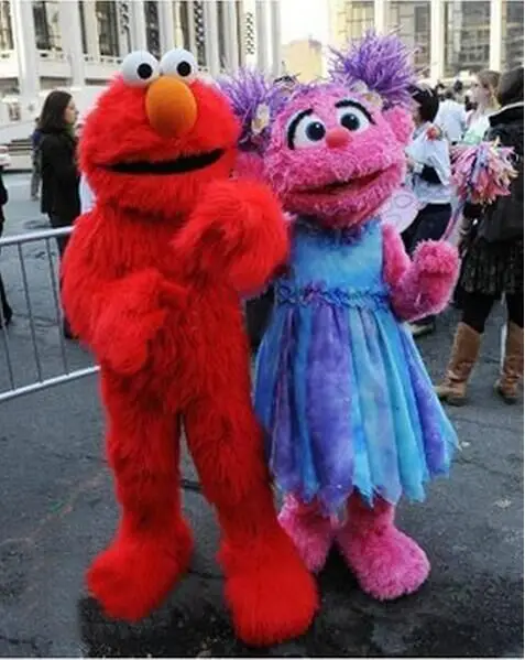 

Sesame Street Red Elmo Mascot Costumes Long fur red monster Halloween Mascot s cartoon Costumes