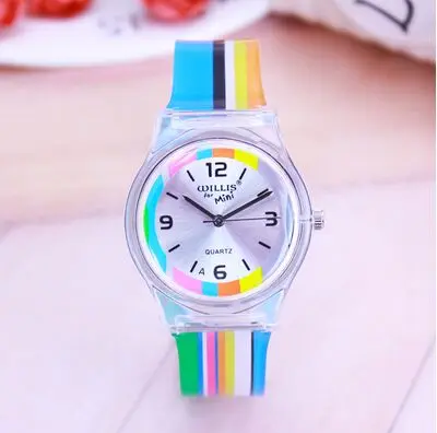Женские наручные часы Willis в радужную полоску, модные водонепроницаемые женские настольные часы Willis - Цвет: 1