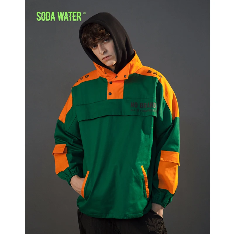 SODA WATER Street Style High Street Hip hop Jacket Patchwork Overcoat Male Plus Size Hip Hop Brand Streetwear Jackets Coat 8743W SODA WATER Street Style High Street Hip hop Jacket Patchwork Overcoat Male Plus Size Hip Hop Brand Streetwear Jackets Coat 8743W
