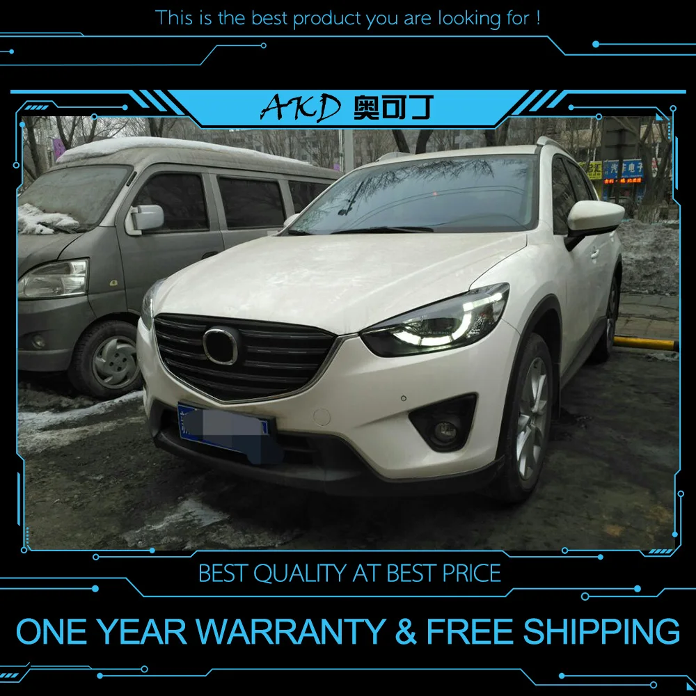 AKD Тюнинг автомобилей фары для Mazda CX-5 CX5 2013- светодиодные фары DRL ходовые огни биксеноновые фары Противотуманные фары с ангельскими глазками