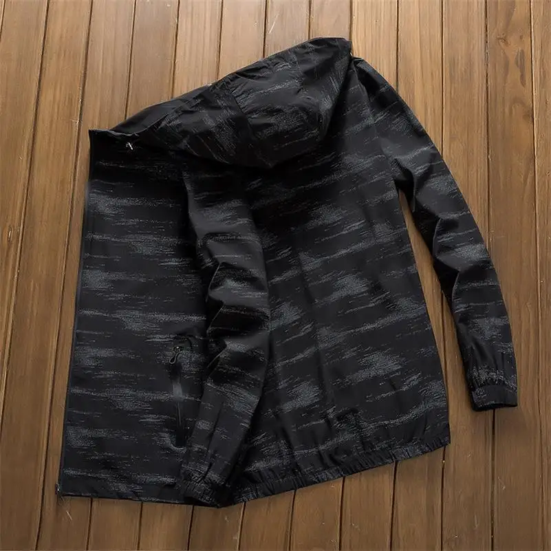 Высокое качество, большие размеры 8XL 7XL 6XL 5XL, новинка, мужская куртка с капюшоном, водонепроницаемая куртка, высокое качество, Masculino, большой размер - Цвет: black