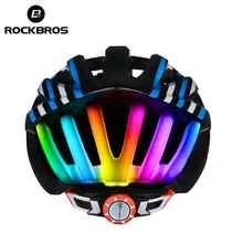ROCKBROS MTB Road Cycling Helmet Women Men Integrally-molded Ultralight In-mold Bicycle Helmet With Tail Light Ciclismo 4 Colors