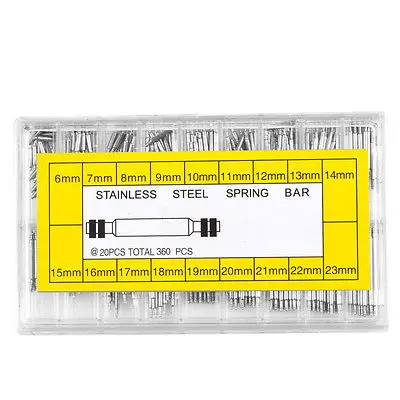 

6-23mm/ 8-25mm 360PCS Watch Band Spring Bars Strap Link Pins Watchmaker Stainless Steel Adult Children Pretend Play Tool Toys