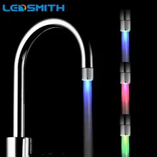 LED Water Faucet Stream Light 7 Colors Changing Glow Shower Tap Head Pressure Sensor Bathroom Temperature Kitchen Accessories led faucet light temperature sensor rgb glow shower water shower head stream sink tap torneira bathroom kitchen accessories