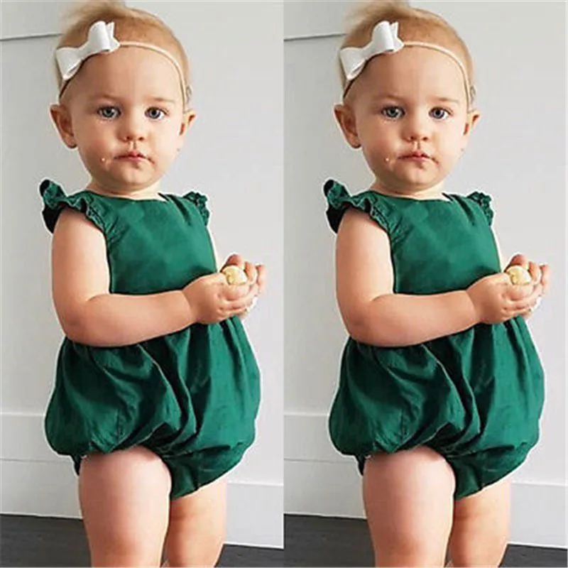 2017 Детский комбинезон для маленьких мальчиков и девочек повседневный зеленый