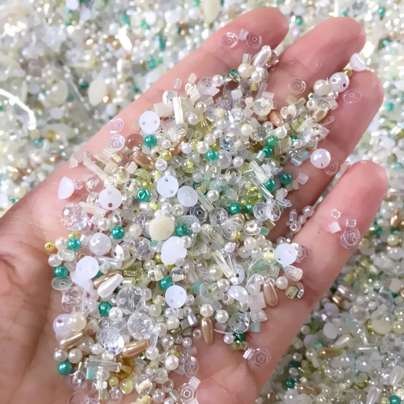 Buy 20g/bag Mixed Pearl Beads Sequine Resin Shaped