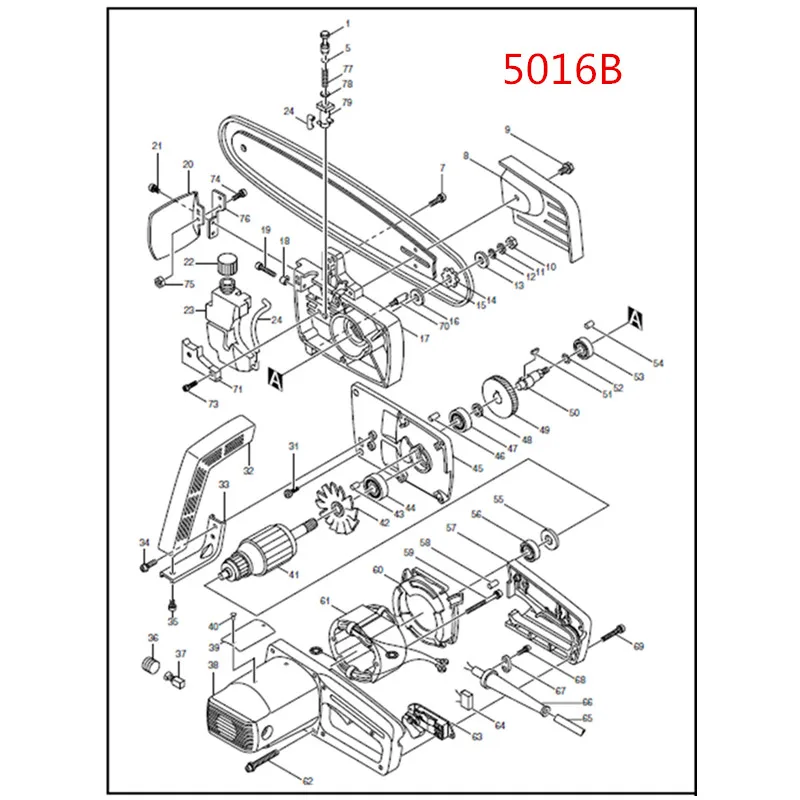 Коробка передач Замена Корпус двигателя крышка для MAKITA 5016B 156916-8 Электрическая цепная пила аксессуары Запчасти электроинструмент