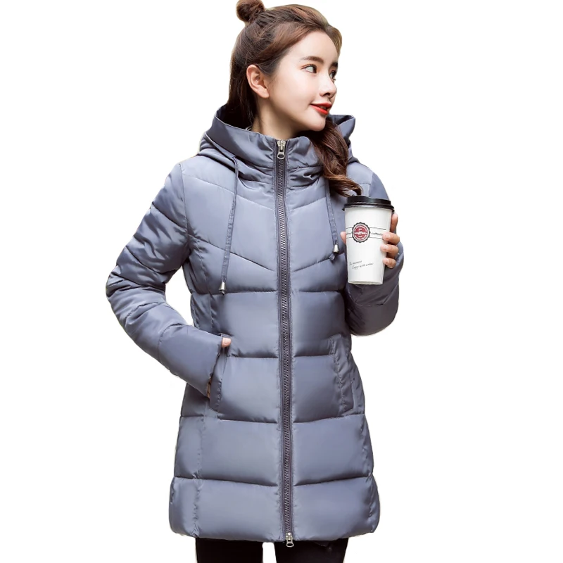 Женская зимняя куртка с капюшоном и стоячим воротником, Тонкая зимняя женская куртка с хлопковой подкладкой, длинные женские куртки, парки, Chaqueta Mujer