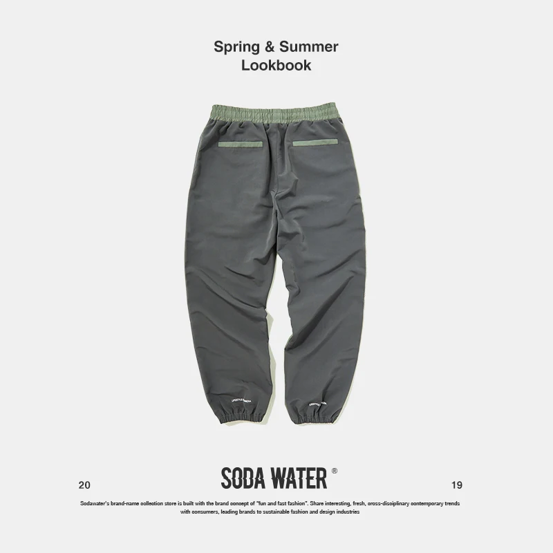 SODA WATER Men 2019 Hip Hop Casual Joggers Sweatpants Trousers Male Street Fashion Hip Hop Swag Patchwork Mens Track Pants 9342S