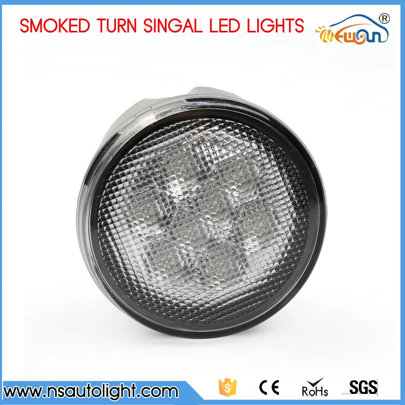 LED Front Grille Lights Assembly Front Fender Amber LED Smoke Lens For Jeep Wrangler JK 2007