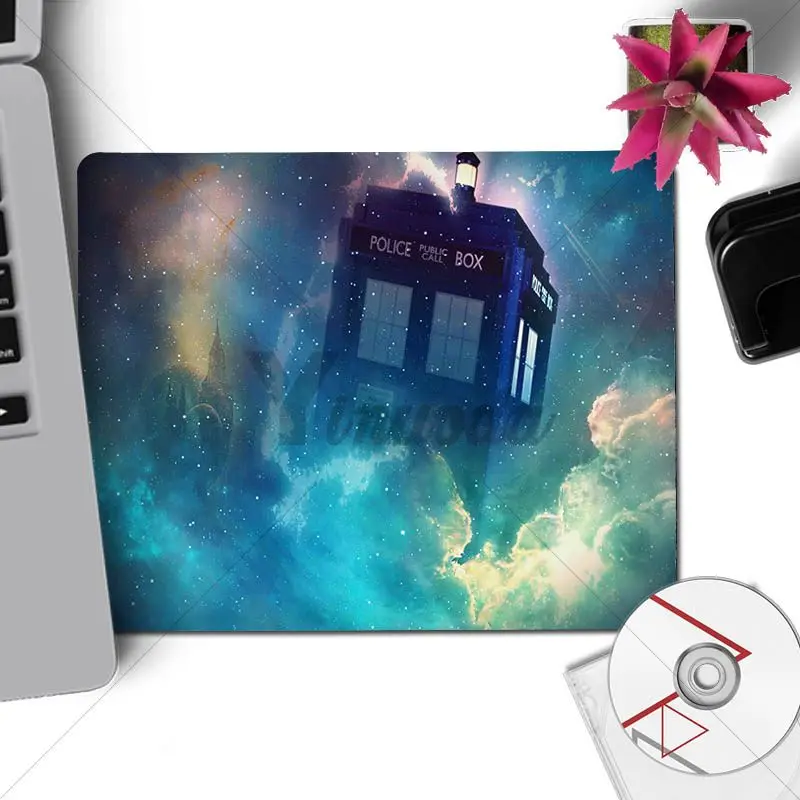 Игровой коврик для мыши Yinuoda с забавной клавиатурой Doctor Who Tardis Van Gogh размер 18x22 см