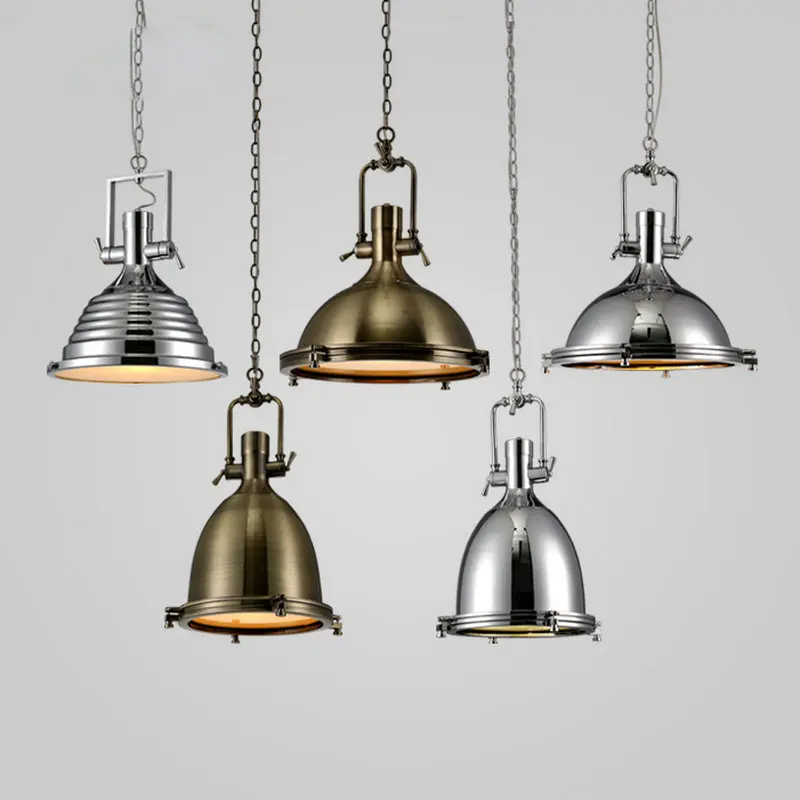 

Wroght iron chrome or bronze finish dinning room pendant lamp retro loft pendant lamp with led bulbs home decoration lighting