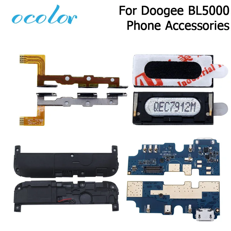 

ocolor For Doogee BL5000 Button Flex Cable Power+Volume Button Speaker Earpiece USB plug Charge Board Loud Speaker