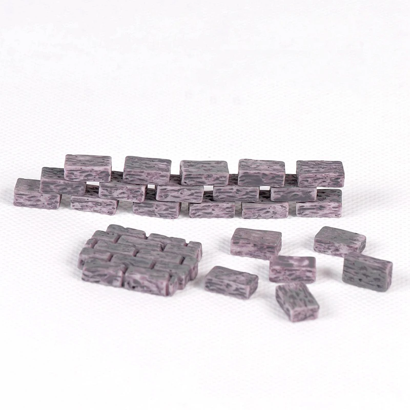 

10pcs Resin Stone Wall Brick Fence Accessories Figurines Toys Miniatures/Terrarium Micro Fairy Garden Decoration DIY Ornament