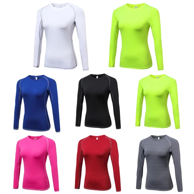 Women Quick Dry Long Sleeve Sports Tops Fitness Running Athletic T