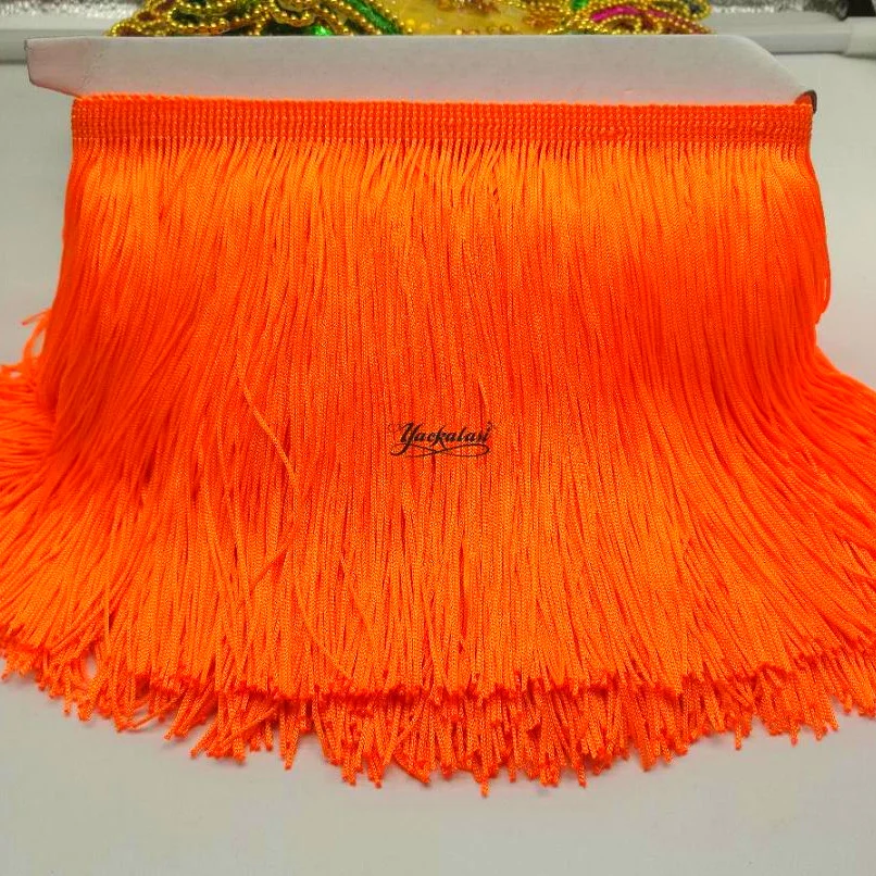 

YACKALASI 10 Yards/Lot Dress Fringe Trimming Tassel Bright Fringe Lace Polyester Single Band 15cm Long 9.5-10.0 Yards one lot