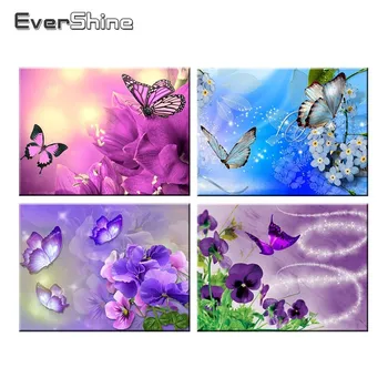 

EverShine 5D Diamond Painting Full Drill Flower Pictures Diamond Mosaic Cross Stitch Diamond Embroidery Scenery Home Decor