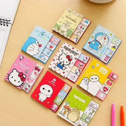

Cute folding stickers Kawaii hello kitty memopad totoro diary note paper Korean office school supplies escolar