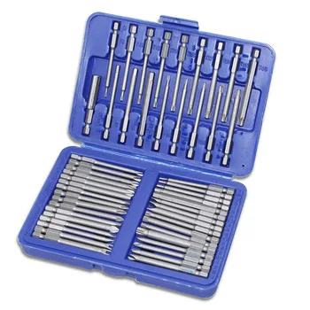 

50 Piece Extra Long Bit Set Torx Star Hex Pozi Phillips Slotted Screwdriver Hand Tool Set Cr-V 75mm Length Extra Long Bit Set