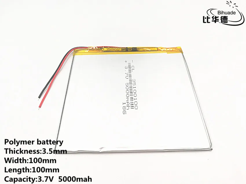Хорошее качество большой емкости 3,7 в 35100100 5000 мАч каждый планшет универсальные перезаряжаемые литиевые батареи