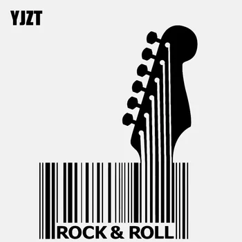 

YJZT 10.5CM*14.2CM Music Guitar Rock Barcode Decal Vinly Black/Silver Car Sticker C22-0565