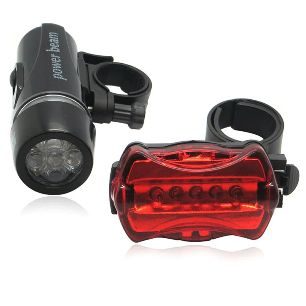 Lumières pour vélos à clipser: Un moyen pratique et sûr d'éclairer vos trajets nocturnes - 50pcs 2in1 Waterproof Bike Light 5 LEDs Bicycle Front HeaD Light Rear Bike Accessories Safety Flashlight