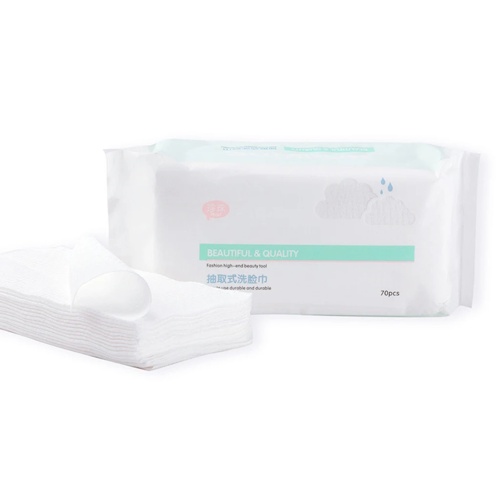 New 70 Sheets/Bag Facial Non-woven Fabric Tissue Soft Pads Wipes Disposable Face Towel Beauty Sensitive Skin Face Towel