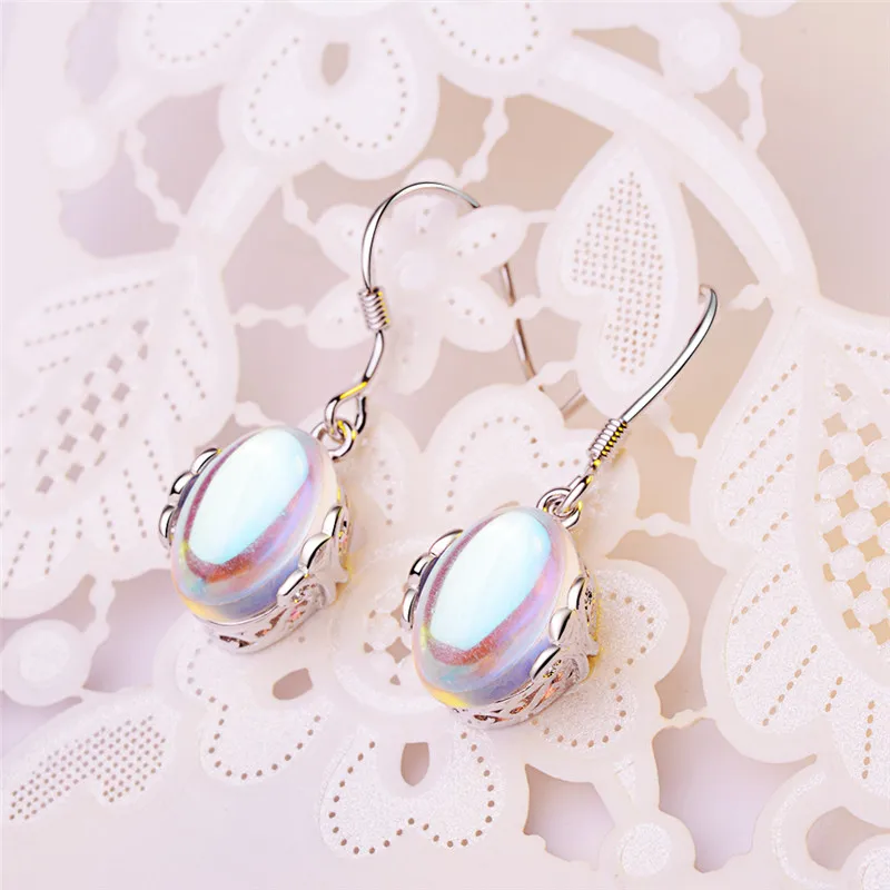 LUKENI горячая Распродажа женские серебряные 925 Подвески ожерелье аксессуары Высокое качество Женские лунные камни серьги для девушек для леди бижутерия