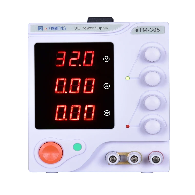 

eTOMMENS eTM-305(DC 0-30V,0-5A) / eTM-3010(DC 0-30V,0-10A) 3 Digits Display Digital Switch DC Power Supply